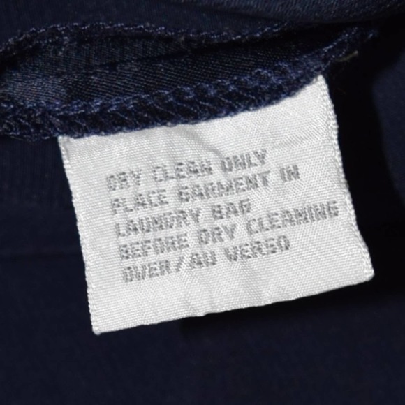 LIZ CLAIBORNE long sleeve navy color satin dress * - Picture 8 of 8